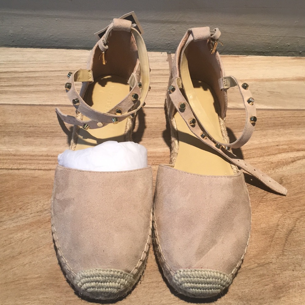 Marc Fisher flat espadrilles with gold studs